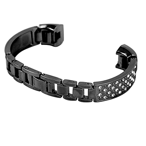 Multizenic MULTIZENICPQYW7K6GF5-12 Stainless Steel Bracelet For Women, Inlay Rhinestones Wristband, Elegant Wrist Decor For Fitbit thumb #2