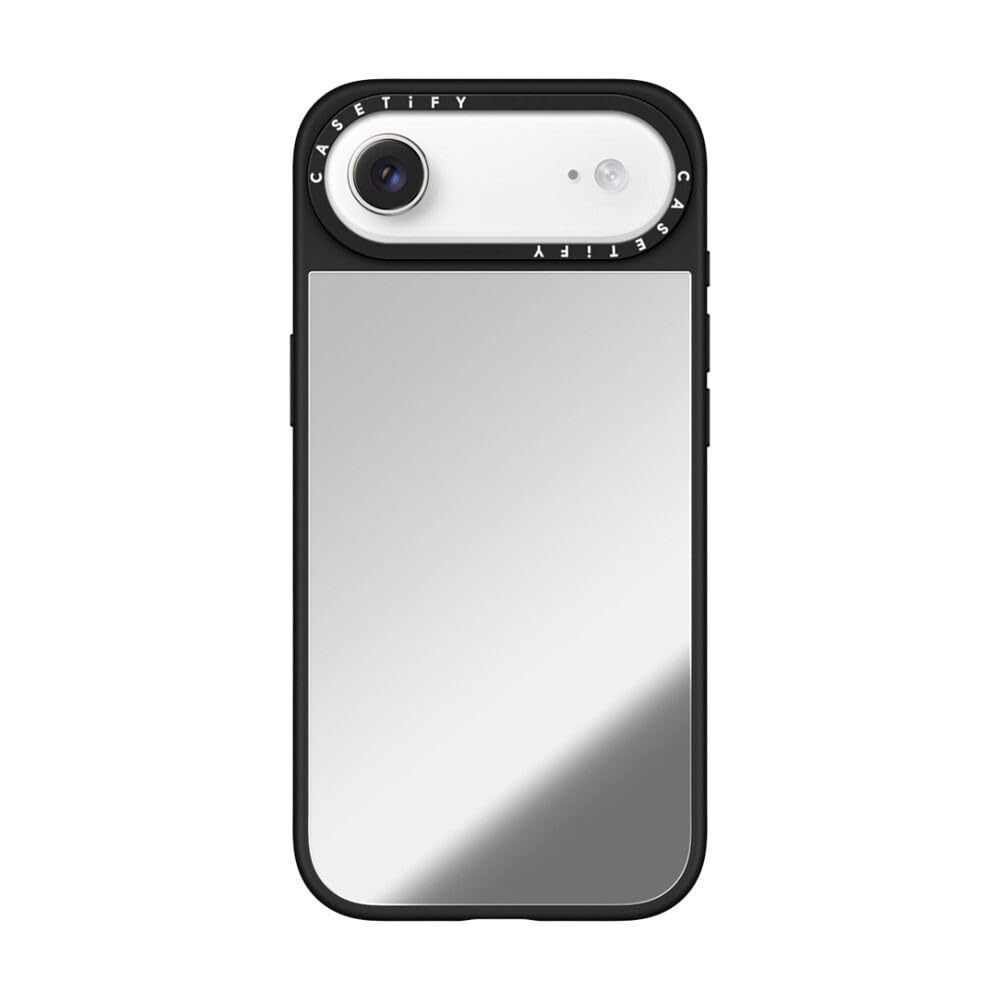 CASETiFY Funda de espejo para iPhone Air [reflectante/compatible con Magsafe / 1.5 m 1 protección contra caídas de grado militar] - plateado sobre negro