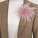Dainty Feather Flower Large Brooch Pin for Women Men Elegant Oversized Floral Lapel Pins Shawl Dress Suit Clothes Accessories Wedding Party Dance Banquet Fashion Jewelry 150mm (Pinkish Pink)