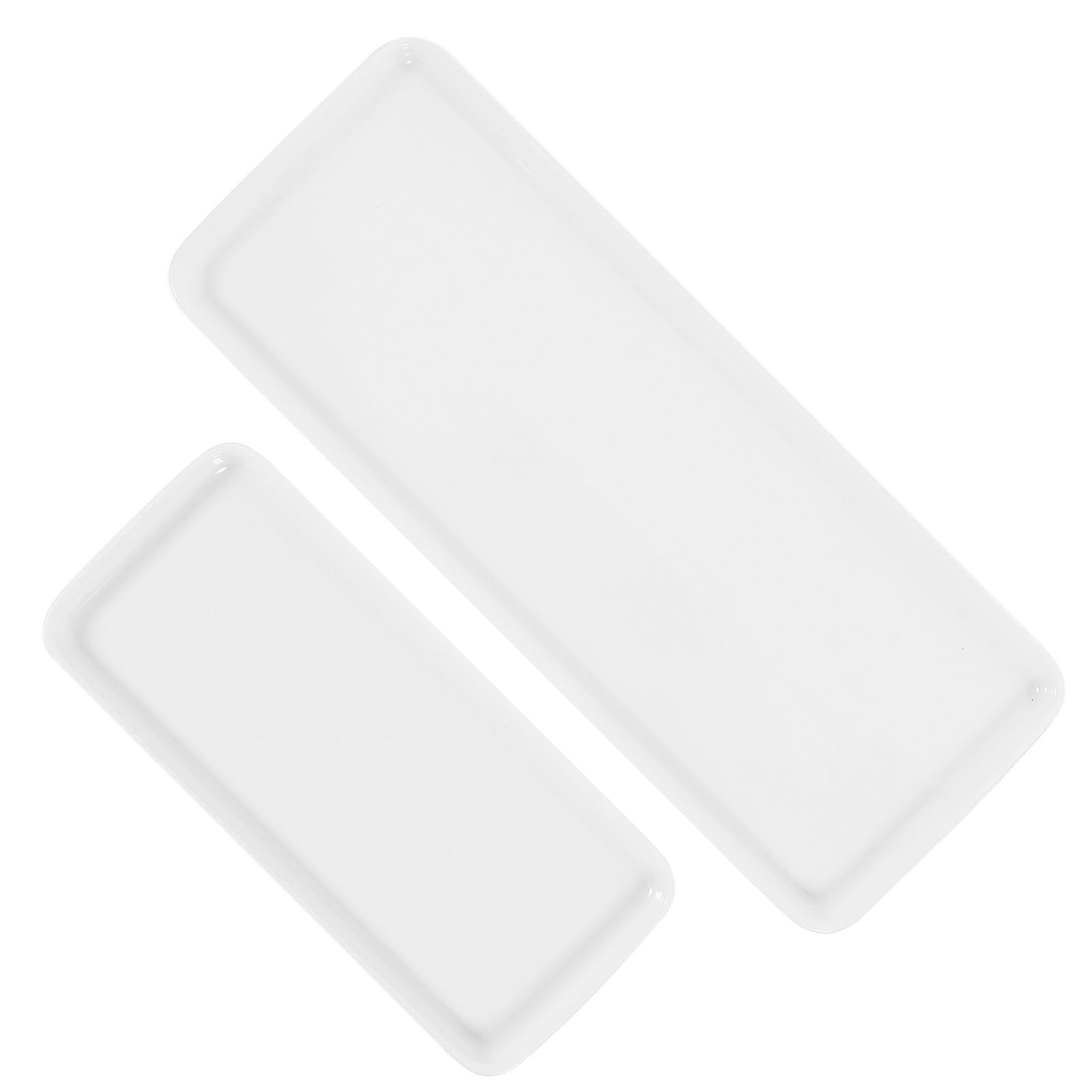 Plateau de bain en céramique blanche lot de 2 supports rangement cosmétiques