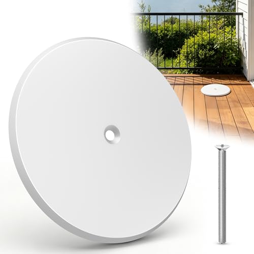 7 Inch Cleanout Cover Plate, White Metal Round Access Hole Cover