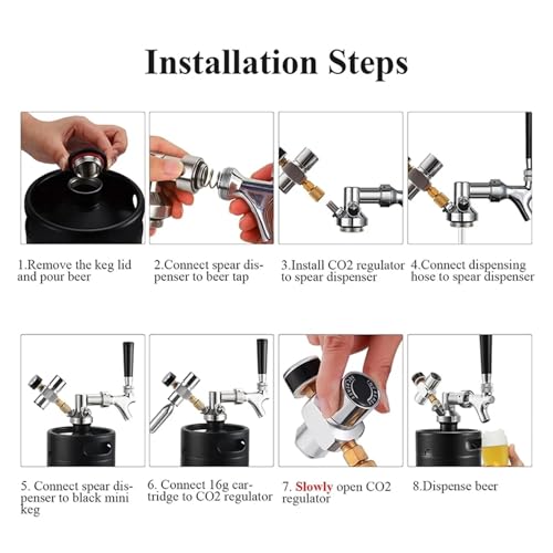 Kit de dispensador portátil de cerveza de barril con regulador de CO2 y grifo para elaborar cerveza casera y servir vino