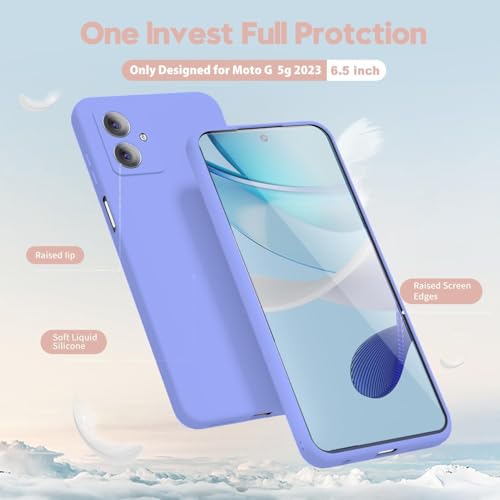 Image of DIZORO Compatible with Motorola g64 5G Back Cover with Upgraded Square Edges for Camera Protection Shockproof Flexible Matte Liquid Silicone Mobile Phone Case - Purple