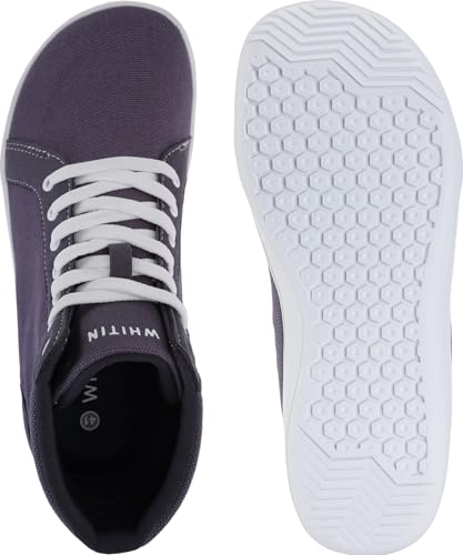 Image of WHITIN Men's Wide Hi-Top Minimalist Barefoot Shoes with Ankle Support W823 | Natural Toe Freedom, Zero Drop Sole, Lightweight Comfort for Casual Everyday Walking