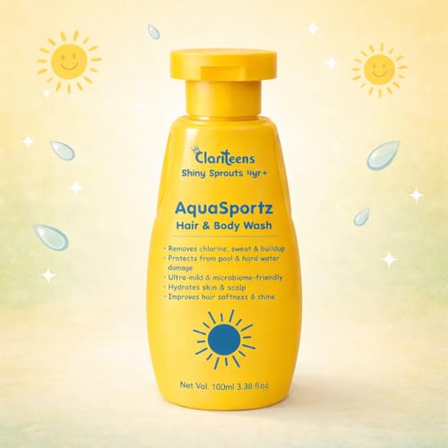 Image of AquaSportz 2-in-1 Hair & Body Wash for Kids & Teens (4-16) | Removes Chlorine, Sweat & Hard Water Buildup | Post-Swim & Sports Wash | 100ml