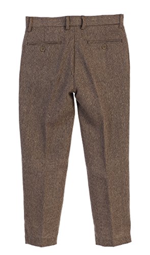 Gioberti Boy's 2 Piece Tweed Plaid Vest And Pants Set, Barleycorn Brown, Size 12 #TOP4