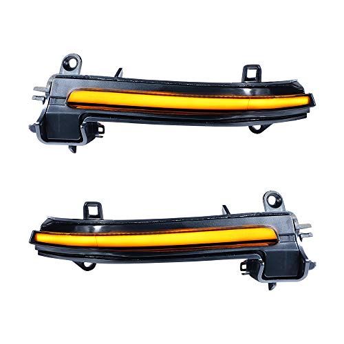 Astra Depot Smoked Lens Dynamic Sequential Blink LED Side Mirror Turn Signal Light Strip Assembly Compatible with BMW 1 2 3 4 Series i3 X1 E84 F20 F21 F22 F30 F32 F33 F36