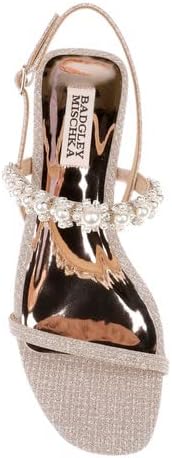 Badgley Mischka Women's Natalee Flat Sandal, Ivory Satin, 9 | Image 5