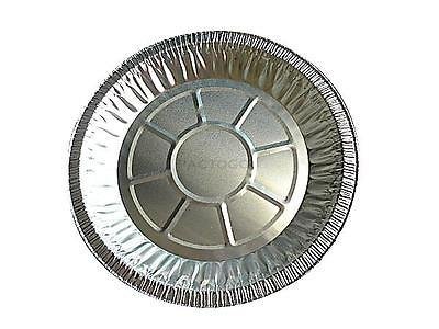 Durable Packaging International 10" Aluminum Foil Pie Pan Plate Tin 1-3/16" Deep w/Clear Plastic Clamshell (Pack of 50)