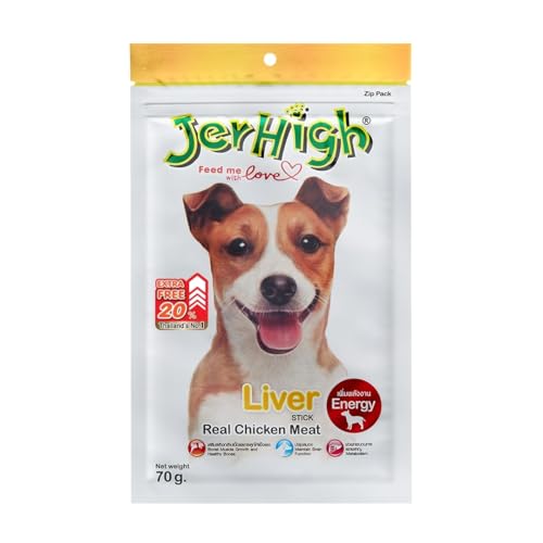 JerHigh Chicken All Life Stages Dog Treats, Free from by-Products & Gluten, Liver (6 X 70g) - Sold by DogsNCats (B08RBN94Y1) Amazon Price History, Amazon Price Tracker