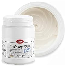 Viva Decor Fine Texture Paste 42.33 oz White Acrylic Modeling Paste for Mixed Media, Impasto Techniques, and Textured Art on Canvas, Wood or Paperboard