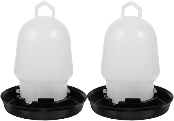BETOOKY 鳥 水飲み 自動給水器 鶏小屋の給餌器 鳥用給水カップ 2個セット プラ製 0.5kg水容量 使いやすく 家庭用および養鶏場向け - 1