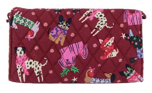 Vera Bradley Wallet Crossbody Bag in Cotton, Holiday Hounds2