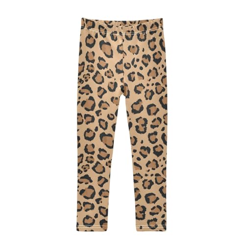 ALAZA Girls' Leggings Children's Yoga Pants Skinny Printed Dance Cheetah Leopard Comfortable 4T