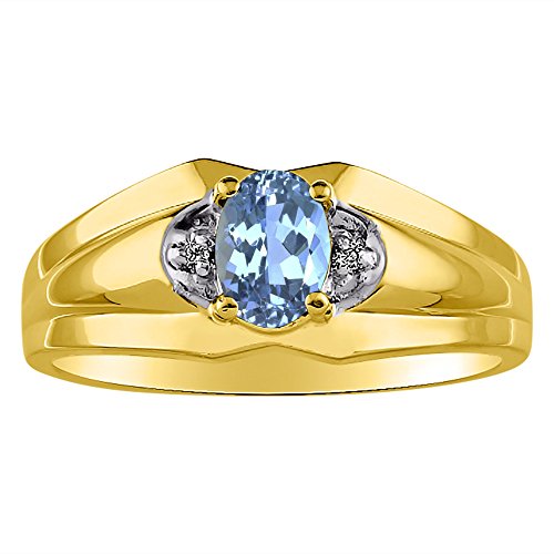 Bague topaze bleue de prestige en argent sterling plaqué or et véritable diamant