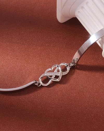 37Bracelet To My Bonus Daughter Granddaughter Infinity Love Heart Bracelet Stainless Steel Adjustable Bracelets With Cards I Love You With All My Heart Bangle Jewelry Birthday Gift for Daughter-in-Law Women4