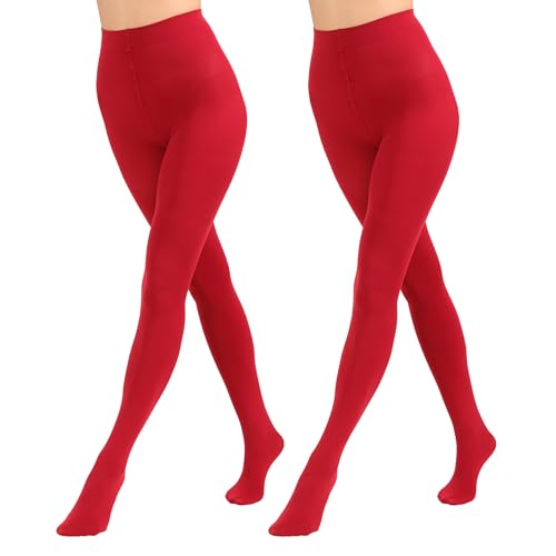 Image of Paralinda 2 Pairs Women's Solid Color Tights 80D, Soft Opaque Microfiber Tights