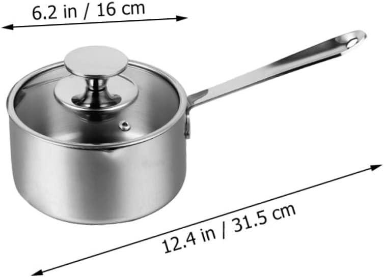 Alipis Stainless Steel Pot Lid Cooking Pot for Soup and Oatmeal - Stovetop Kitchen Essential Stainless Steel Design