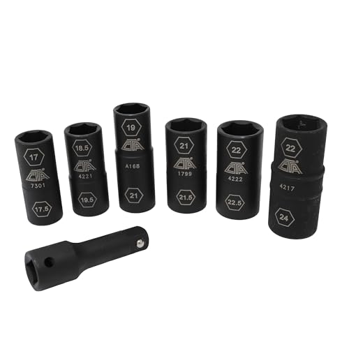 Image of CTA Tools 7307 7 Pc. Flip Socket Set - Removal of Inflated, Warped and Mangled Chrome-Cap Style Lug Nuts