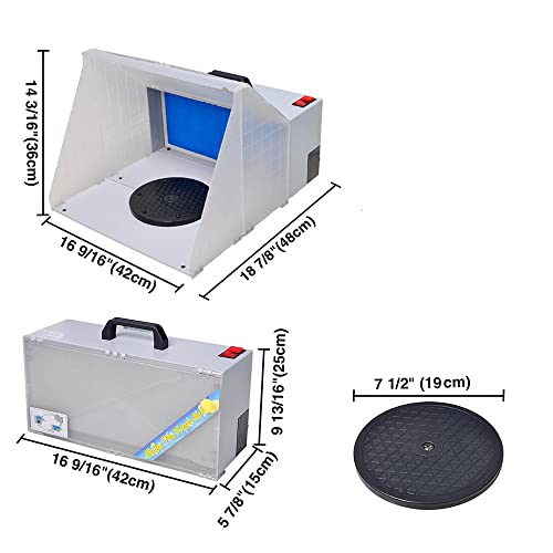 Aw Portable Airbrush Paint Spray Booth Kit Pro Paint Set With Turn Table Powerful Fan For Painting Art Toy Model Parts Cakes Hobby #TOP2