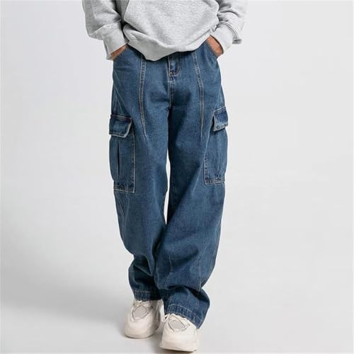 Men Baggy Oversize Cargo Jeans Wide Streetwear Hip Hop Pants Harajuku Straight Leg Loose Denim Pants2