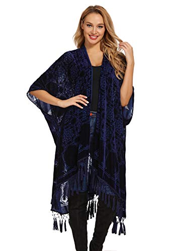 Image of MJ SERECA Women's Casual Long Velvet Kimono