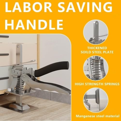 Image of Labor-Saving Arm Jack - 8-Inch Multifunctional Furniture Lifter for Cabinet and Door Installation, Lifts Up to 220 LBS, 3.9-inch Hand Lift (1 Piece | Solid Rod)