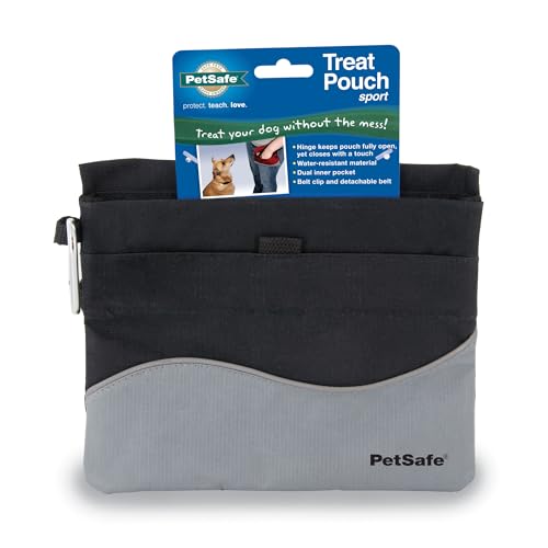 PetSafe Treat Pouch Sport - Easy Access Waterproof Treat Pouch for Daily Use - Convenient Phone & Keys Carry with Divided Inner Pocket & Front Storage Pocket - Adjustable Fit - Standard - Black