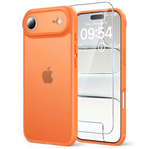 Image of TAURI for iPhone Air Case, with Screen Protector, Matte Orang