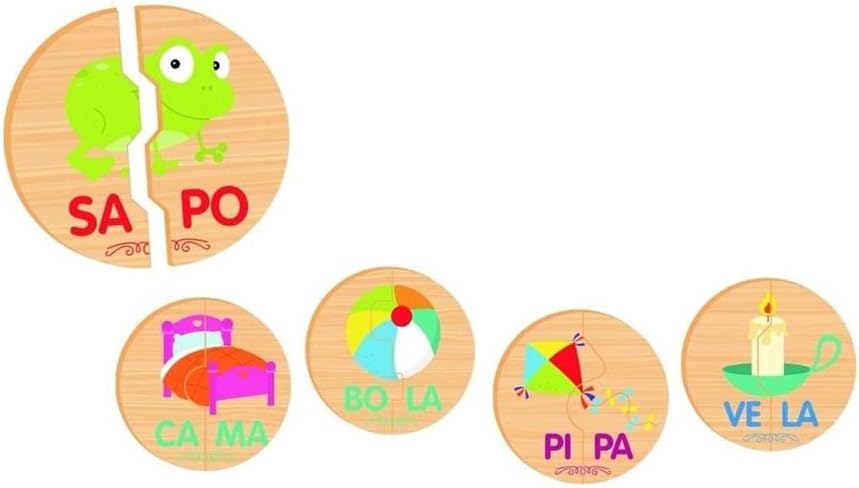 Nig Brinquedos Jogo Educativo Madeira Crescer Sílabas