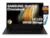 Samsung Galaxy Chromebook Go Laptop (14' LED, Intel Celeron N4500, 384GB Storage (128GB eMMC + 256GB SD Card)) Home & Student, 12-Hr Long Battery, Spill-Resistant, Webcam, Wi-Fi 6, IST HUB, Chrome OS