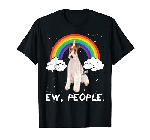 EW Gens Fox Terrier À Poil Dur Licorne Arc-en-ciel T-Shirt Cover