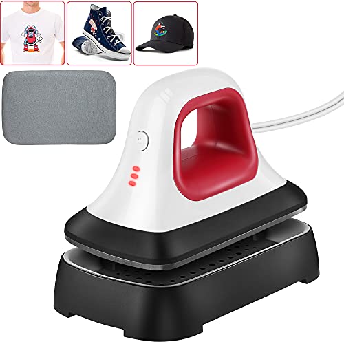 Heat Press Machine for T-Shirts, Easy Heat Press Printing Machine 7" x 3.8" Portable Heat Transfer Machine for T-Shirts Shoes Hats and Bags HTV Vinyl Projects with Heat Press Mat