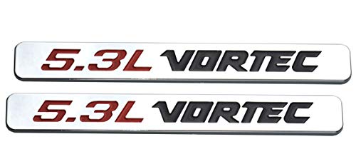 Image of Aimoll 2pcs 5.3l Vortec Hood Emblems Replacement for Z71 GMC Engine Badge Silverado Chrome (Chrome)
