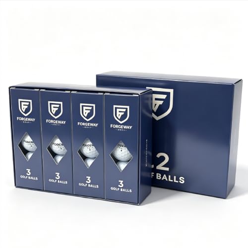 Forgeway Long Distance Golf Balls Long Flight Soft Feel Low Compression Two-piece Construction Surlyn core high-Performance Golf Balls 12-Pack
