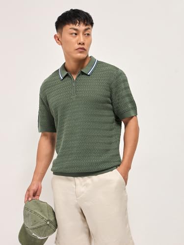 Image of THE BEAR HOUSE Men's Multi-Color Slim Fit Colorblock Casual Polo