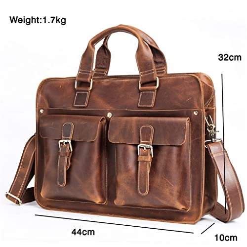 Large Leather Briefcase Bag Laptop Handbags Computer Bag for Men Male Leather Briefcase for Business Travel2
