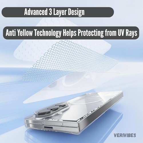 Image of Ultra Hybrid Clear Case Compatible with Samsung Galaxy Z Fold 7 | Magnetic Wireless Charging | 360 Hinge Protection | Anti-Yellow 3 Layer | Shockproof Drop Protection Cover - Transparent