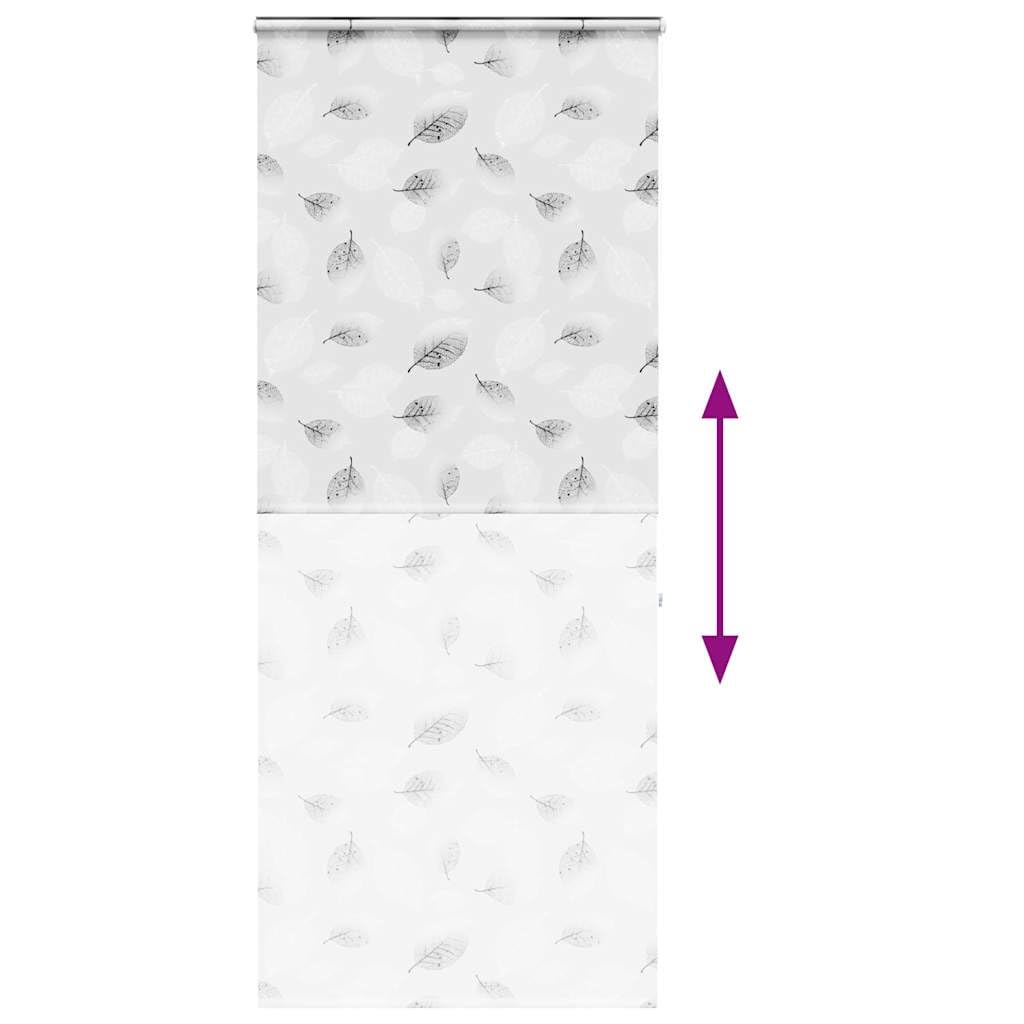 Tenda a rullo per doccia con cassetta, 100 x 240 cm, impermeabile PEVA, motivo foglie, per bagno e doccia, facile da montare, salvaspazio, sicura per bambini, durevole