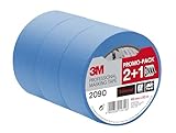 3M Professional Masking Tape 2090, Universal Surfaces, Promo Pack 2+1 Rolls (48 mm x 50 m) - UV stable, Water Resistant, For Indoor & Outdoor Painting and Decorating
