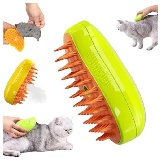 Steamy Cat Brush - Cepillo de vapor 3 en 1 para gatos, cepillo de vapor autolimpiable, cepillo de vapor para gatos para masaje, cepillo multifuncional para aseo de gatos, peine eléctrico de masaje