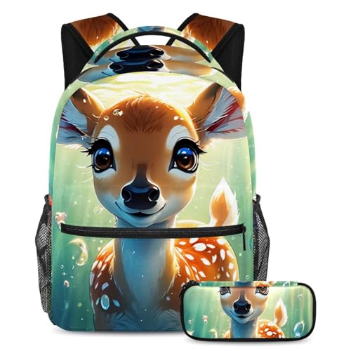 Sac à dos étudiant phoque du Groenland grand format avec trousse assortie