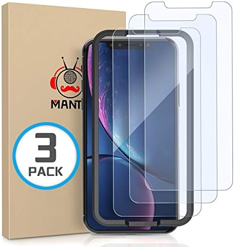 MANTO3 Pack Screen Protector for iPhone 11 and iPhone XR 6.1 Inch Tempered Glass Protector Film Anti Fingerprint, Case Friendly, Clear