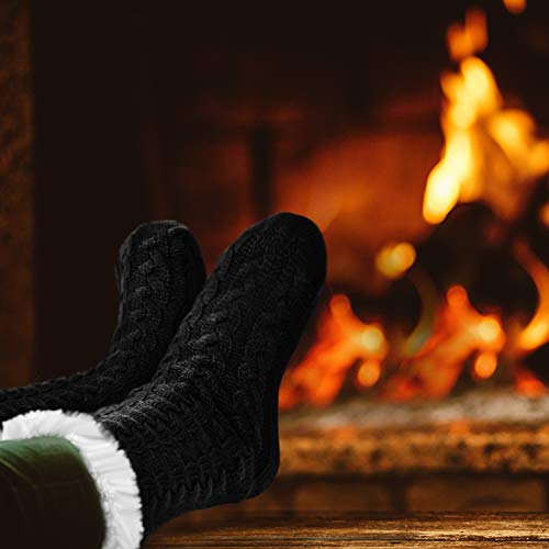 SATINIOR 3 Pairs Women's Winter Slipper Socks Soft Warm Cozy Fuzzy Fleece-lined Slipper Socks4