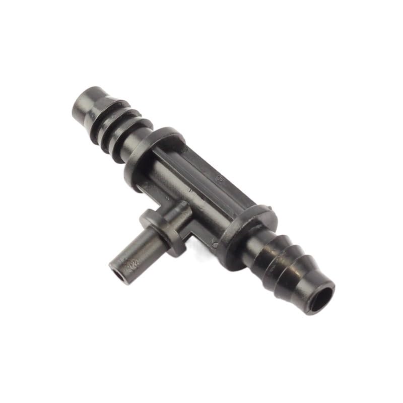 100 Uds 8/11mm o 9/12mm boquilla de manguera conector en T de púas conectar con 6mm (0,2 pulgadas) aspersores de riego de jardín goteros