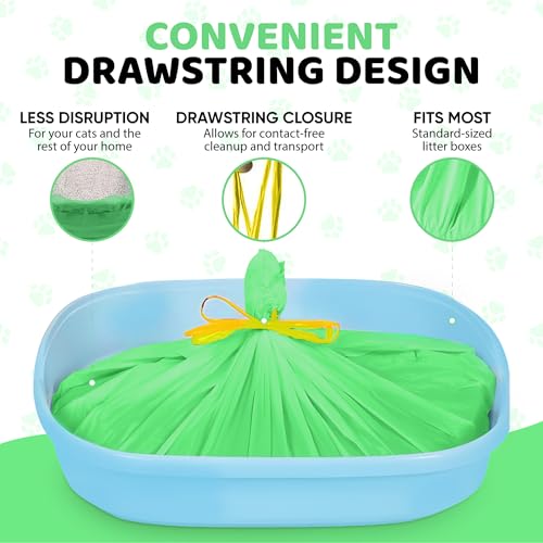 Image of EZ Pick Up Dog & Cat Pet Waste Clean Up Bags Litter Liners (Green, 36 inchx18 inch) | strong heavy duty