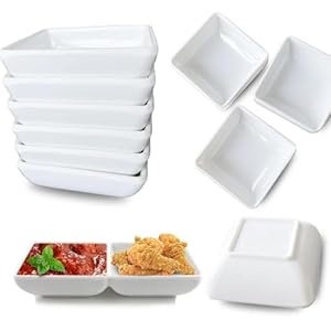 Ciotole per salsa, 12 pezzi, quadrate, ciotole da dessert, per snack, sushi, salse di soia, spezie, contorni, frutta e snack