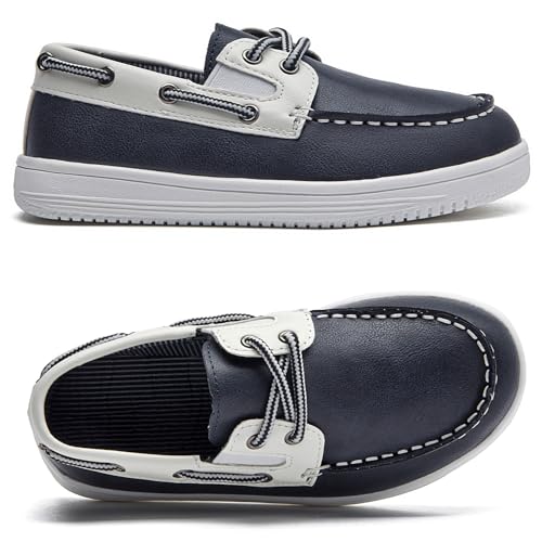 Image of DADAWEN Boys Girls Dress Shoes Boat Shoe Slip on Loafers Casual School Shoes (Toddler /Little Kid /Big Kid)