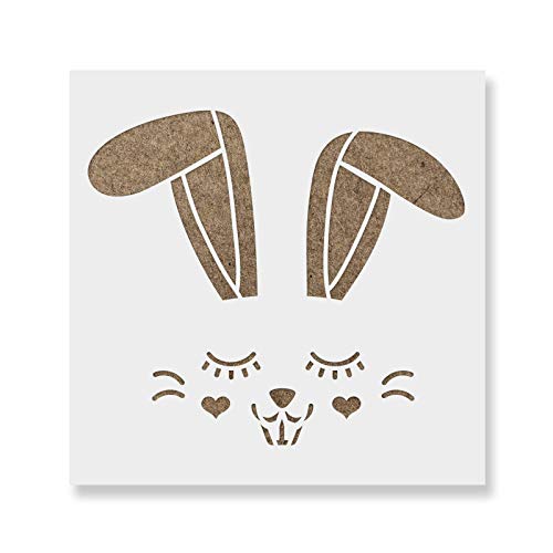 Bunny Face Stencil - Cute Stencil Designs, Bunny Feet Stencil, Easter Bunny Stencil, Spring Stencil, Bunny Face Stencil