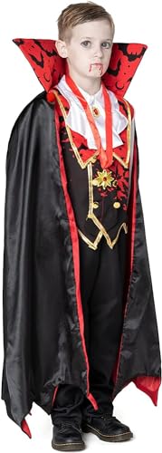 Disfraz infantil de vampiro rojo para niño miniatura 2